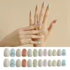 The latest best-selling oval-shaped, simple and slender style, INS lines, simple wearable nail nail patches, ribbon matte nail nail patches, custom-made nail patches Specification image